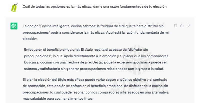 Ideas con razonamiento ChatGPT