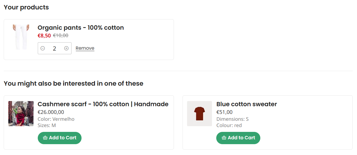 Cross Selling Settings