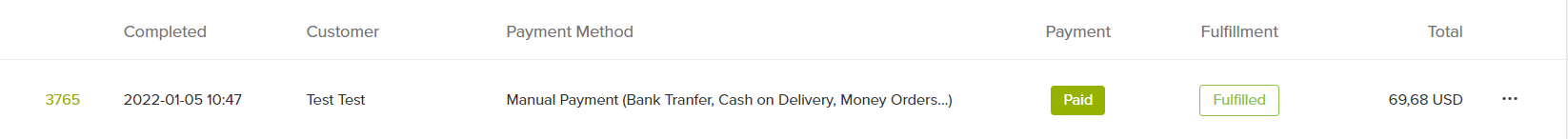 order fulfilled
