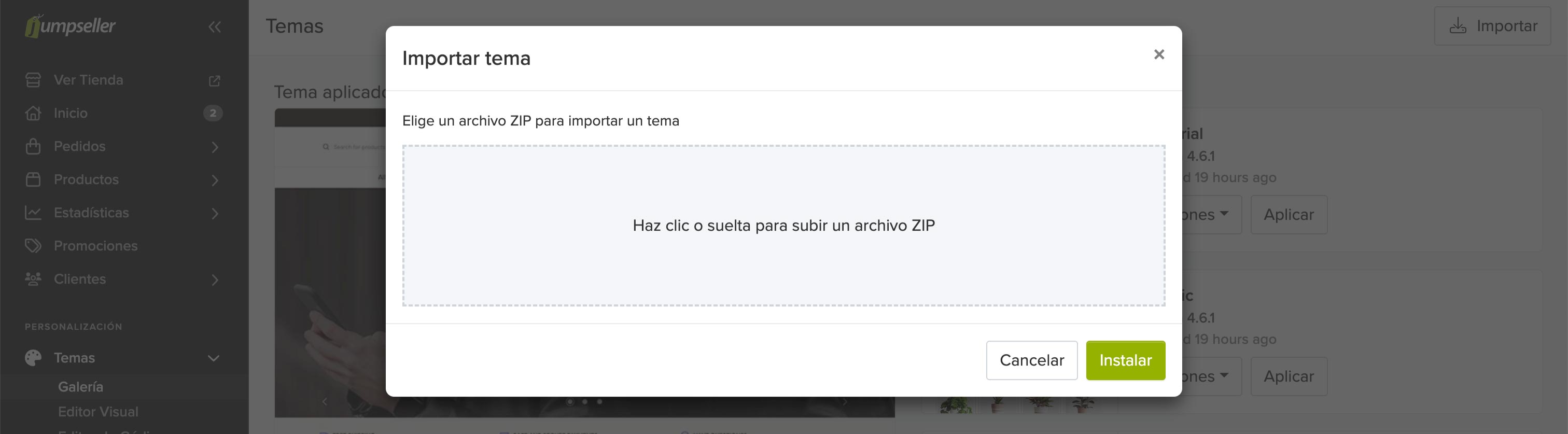 Importar un tema