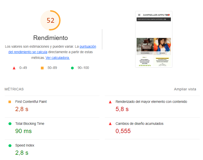 Rendimiento App